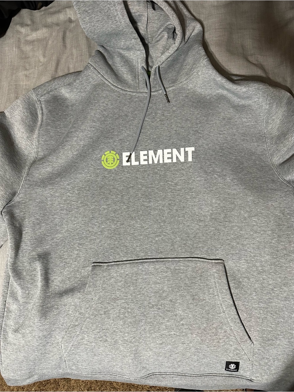 Element Heather Gray Hoodie with Lime Accent